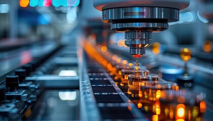 a close up of a microscope in a laboratory