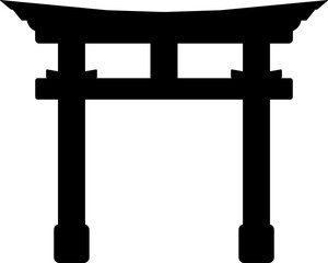 Shinto religious symbol icon, transparent background