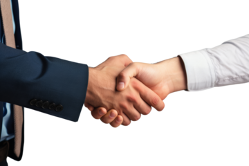 Young man shaking hands and thanking customers Interesting atmosphere Expressing gratitude to customers,Isolated on white background