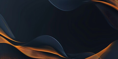 gold black neon glowing liquid swirl motion element , beautiful  minimal abstract background with copy space, Generative Ai