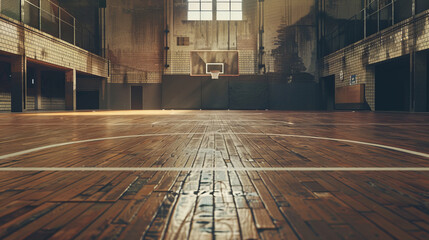 Empty basketball court background - obrazy, fototapety, plakaty