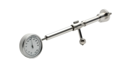 Clock Mounted to Wall in Urban Setting. On a White or Clear Surface PNG Transparent Background.