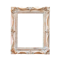 A close-up of a picture frame with a Transparent Background
