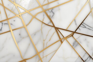 White And Brown Marble With Gold Lines, Luxurious Monochrome Marble Texture, Premium Marble Background