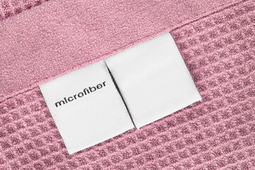 Microfiber clothes label