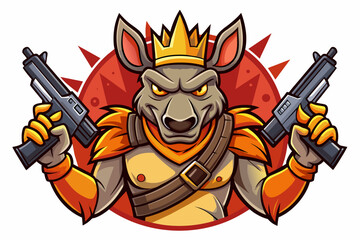 VECTOR
W:
3995
H:
2663



Vector art

angry Aardvark as cruel king and guns  vector logo
