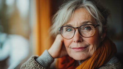 Senior woman wearing glasses female mature women casual clothing white ethnicity