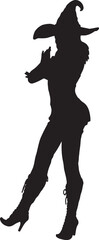 Witch woman silhouette. Detailed silhouette of the witch woman illustration - 780374040