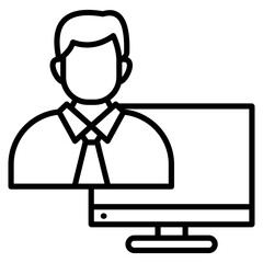 Computer Expert  Icon Element For Design