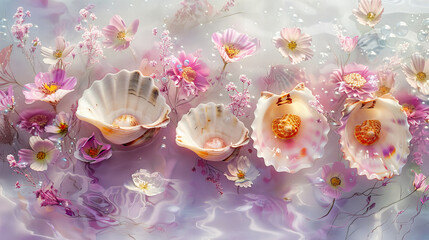 Coastal Charm and Elegance, Seashell and Pearl Treasures, A Collection of Natures Marine Beauty