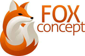 A fox animal design icon mascot illustration design concept - 780375263