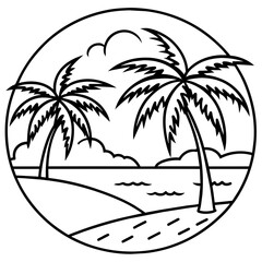      beautiful seaside view with some coconut palm.
