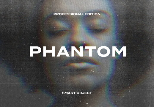 Phantom Ghost Motion Risograph Photo Effect Paper Texture Template Mockup Overlay Style