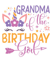 Grandma of the unicorn birthday girl, Unicorn head SVG, Unicorn horn SVG, Unicorn SVG, Unicorn birthday SVG 