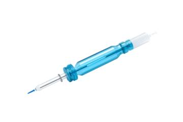 Blue and White Syet With Needle. On a White or Clear Surface PNG Transparent Background.