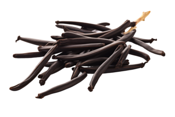 Heap of Black Beans on White Background. On a White or Clear Surface PNG Transparent Background.