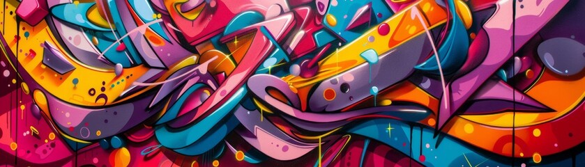 Vivid Abstract Urban Graffiti Artwork
