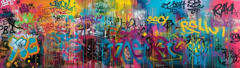 Abstract Graffiti Art on Urban Wall
