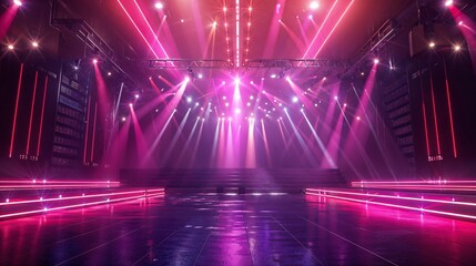 Lighting ramp with powerful spotlights for creating artificial lighting when working in the theater, film studio