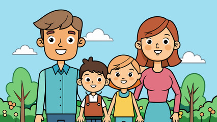 happy family vector illustration