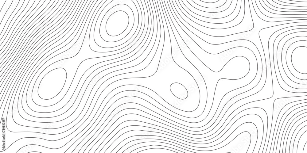 Wall mural topographic map curves geographic line map pattern .panorama view black color wave curve lines .geog