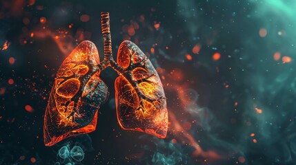 The connection between the lungs and the heart - obrazy, fototapety, plakaty