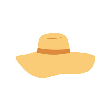 yellow sun hat with brown band clip art preview