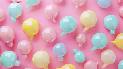 Digital pastel color bubble scene poster background