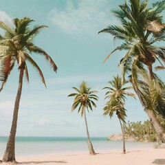  palm trees tropical island beach summer theme - 3