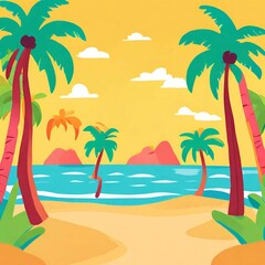 Fototapeta na wymiar palm trees tropical island beach summer theme - 16