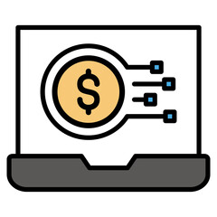 Digital Finance  Icon Element For Design