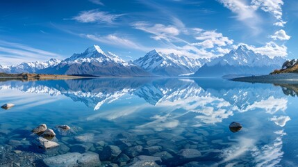 Snow on the sky and water