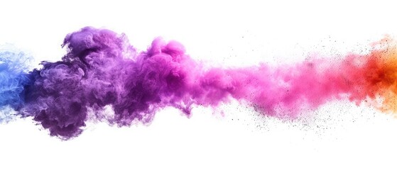 Freeze motion of colored dust explosion isolated on white background,Abstract powder splatted background. Colorful powder explosion on white background. Colored cloud. Colorful dust explode. Paint