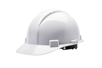 White Hard Hat on White Background. On a White or Clear Surface PNG Transparent Background.