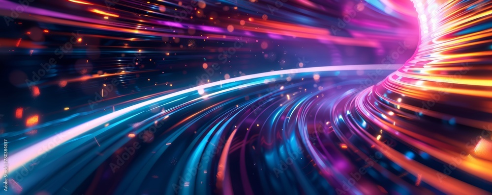Aufkleber a picture of a colorful shiny tunnel in the style of galaxy and stars and space vibes, abstract vort