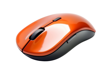 Close-Up of Computer Mouse on White Background. On a White or Clear Surface PNG Transparent Background.