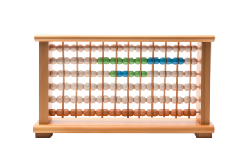 Wooden Abacus With Beads. On a White or Clear Surface PNG Transparent Background.