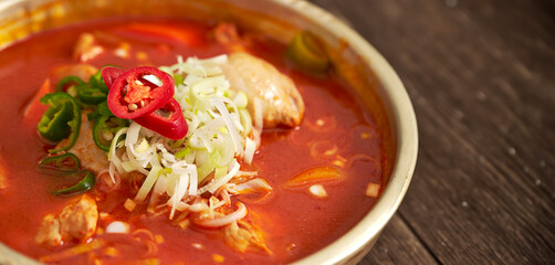Chicken spicy noodle soup