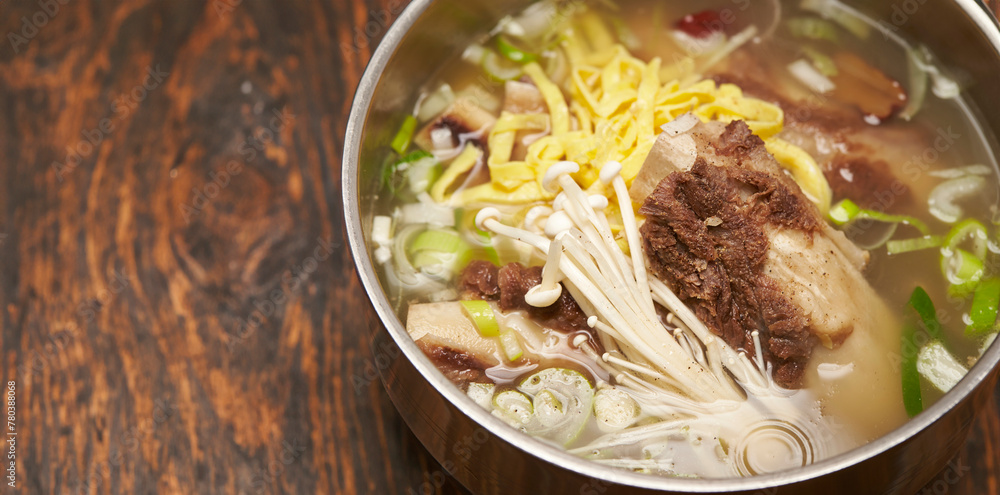 Sticker Short Rib Soup in a Hot Pot 