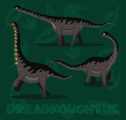 Dinosaur Dreadnoughtus Cartoon Vector Illustration