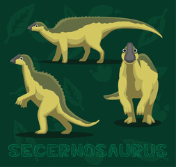 Dinosaur Secernosaurus Cartoon Vector Illustration