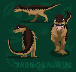 Dinosaur Tarbosaurus Cartoon Vector Illustration