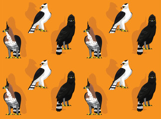 Bird Hawk-Eagle Cartoon Cute Seamless Wallpaper Background