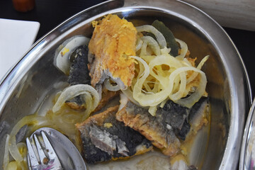 Fried fish in vinegar marinade