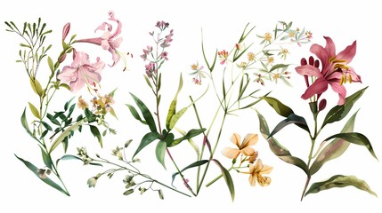 Obraz na płótnie Canvas Vintage watercolor decoration wedding card flowers illustration poster background