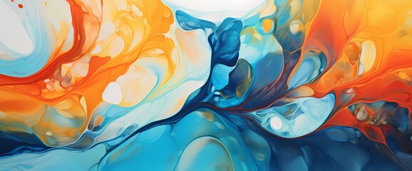 Bold strokes of radiant colors converge, swirling together in a breathtaking display of marble ink abstract brilliance.