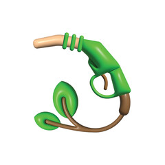 Green fuel 3d vector icon. Alternative Fuels vector illustration design. Biodiesel, Fuel, Natural Gas, Eco, Ecology, Environment Gasoline Pistol vector icon 3D icon.