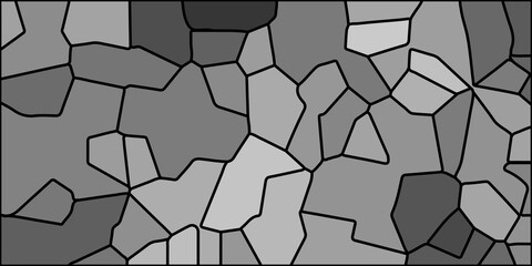 grey Broken quartz stained Glass outlines. Voronoi diagram background. Seamless pattern vector . Geometric Retro tiles pattern