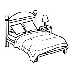 Sleek bed outline icon for minimalist designs.