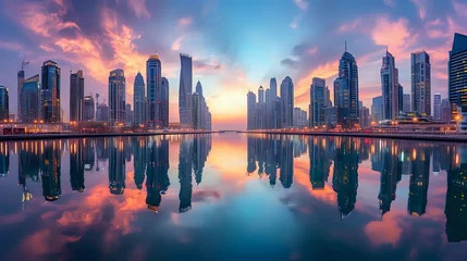 Foto op Plexiglas Sunset Mirage: Cityscape Reflected in Water./n © Крипт Крпитович
